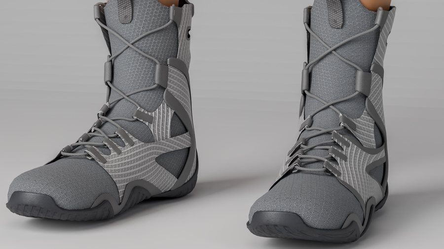 Detail render of the character's boxing boots