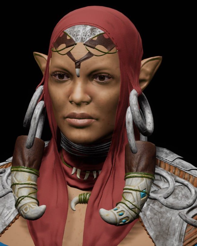 Elf warrior character front view